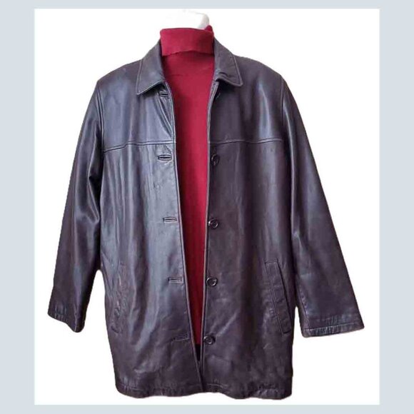 Vintage Marc New York Brown Leather Jacket Women's Size Medium FITS LARGE - Picture 1 of 4